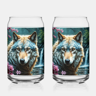 Wolf am Fluss Dosenglas