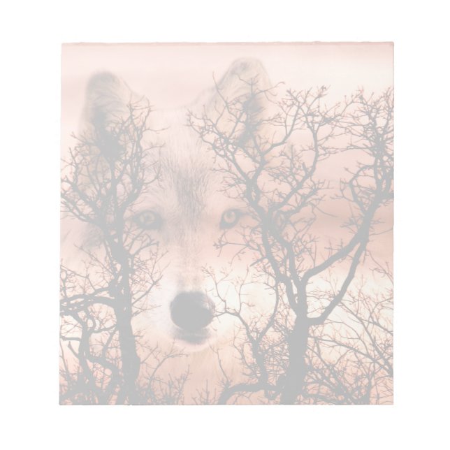 Wolf am Himmel Notizblock (Vorderseite)