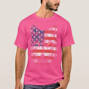 Wolf American Flag Usa 4. Juli T-Shirt