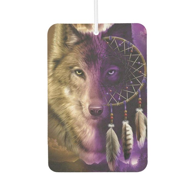 Wolf and Dream Catcher Autolufterfrischer (Vorderseite)