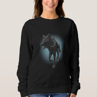 Wolf and girl painting cute sweatshirt
