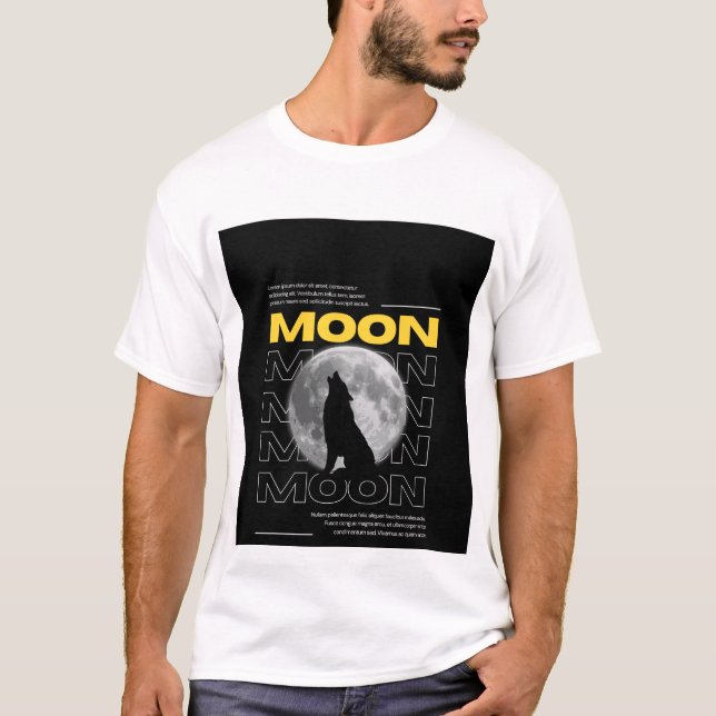 Wolf and Moon Design T-shirt (Vorderseite)