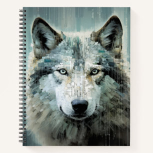Wolf Animal Art Decor Paint Mosaic Notizbuch