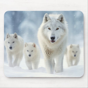 Wolf Animal Family Wandering Nature Out Mousepad