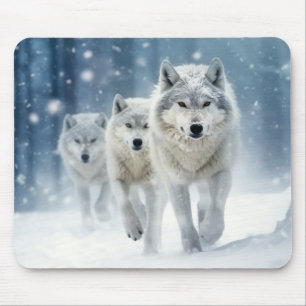 Wolf Animal Family Wandering Nature Out Mousepad
