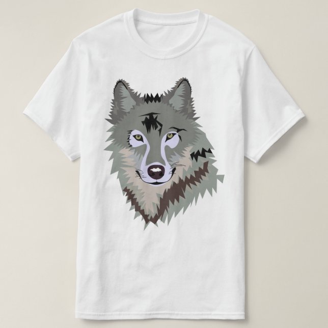 Wolf Animal Happy Grey tee (Design vorne)
