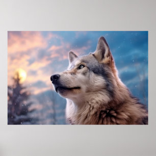 Wolf Animal Nature Majestic Wilderness Poster