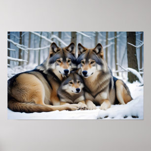 Wolf Animal Nature Wildlife Zuneigung Gekümmert Poster