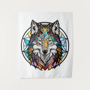 Wolf Animal Portrait Gestaltete Glass Wildlife For Wandteppich