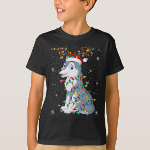 Wolf Animal Weihnachtsmannmütze Ugly Christmas Tre T-Shirt