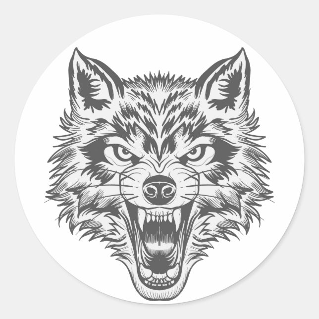 Wolf Animals Bestes Geschenk Runder Aufkleber (Vorderseite)