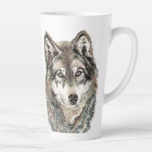 Wolf Aquarell Milchtasse (Rechts)