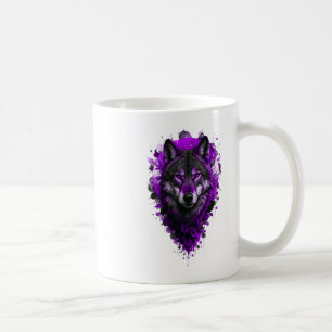 Wolf Art - Lila Aufkleber  Kaffeetasse