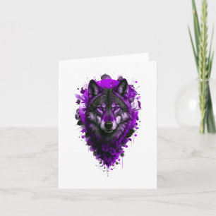 Wolf Art - Lila Sticker Karte