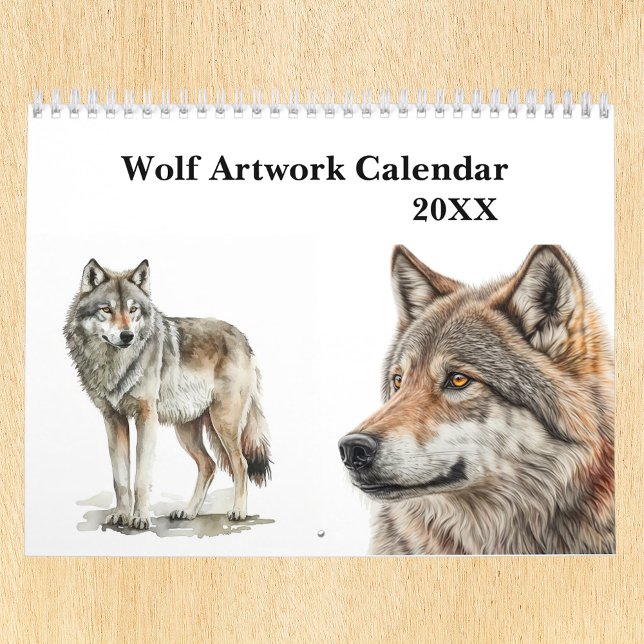 Wolf Art Pencil Wassercolor Portrait Woodland Kalender (Von Creator hochgeladen)