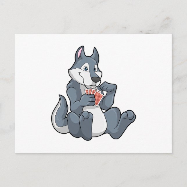 Wolf au Poker avec cartes de Poker (Devant)