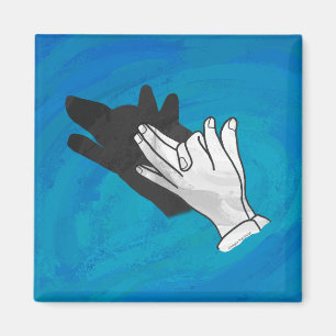 Wolf auf Blau Magnet