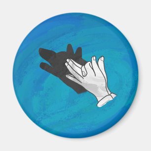 Wolf auf Blau Magnet