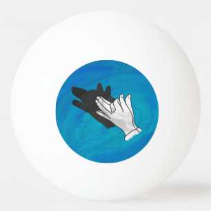 Wolf auf Blue Tischtennisball