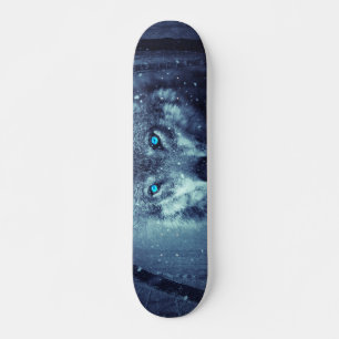 Wolf auf der Schneeschuhtafel Skateboard