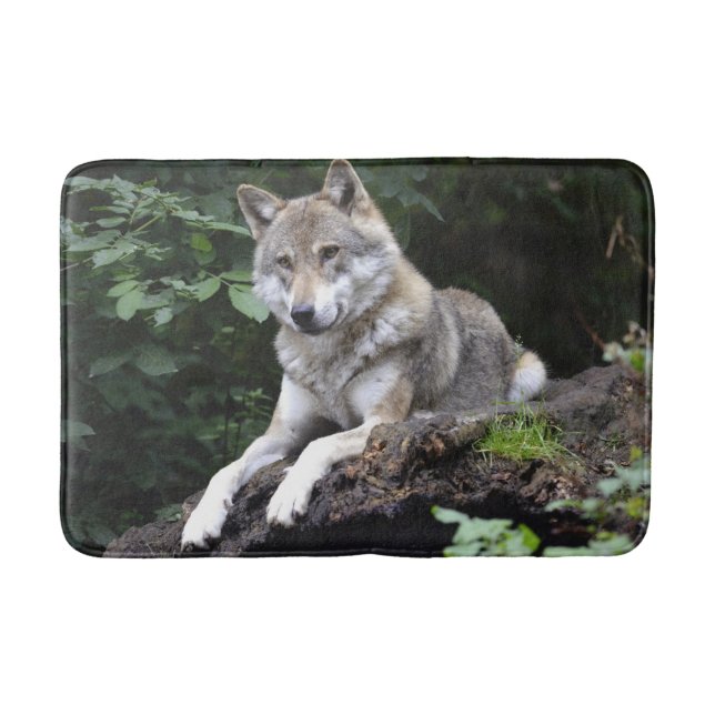 Wolf auf einem Kantenbad Badematte (Vorderseite)