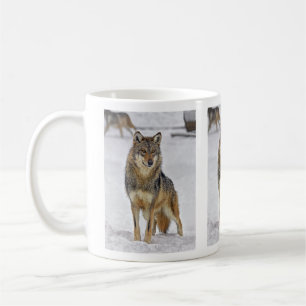 Wolf auf Uhr-Tasse Kaffeetasse