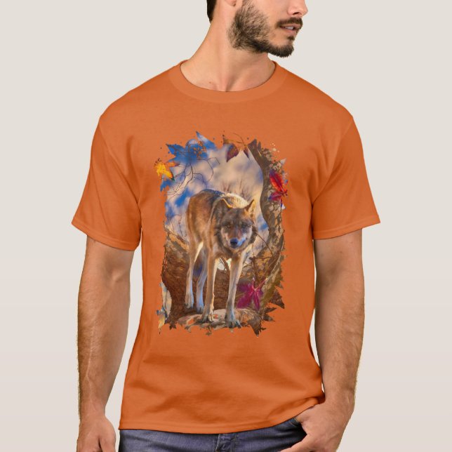 WOLF AUTUMN-BEOBACHTUNG T-Shirt (Vorderseite)
