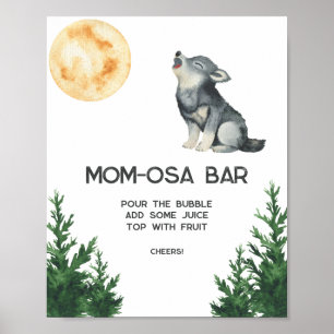 Wolf Baby Dusche Momosa Bar Poster