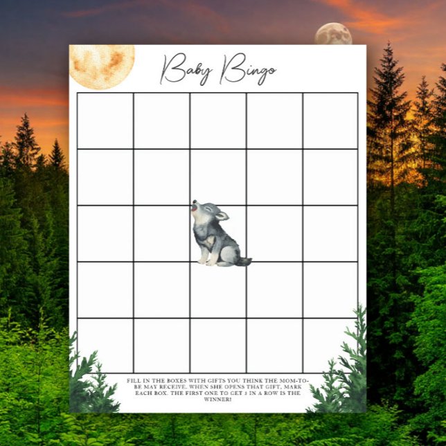 Wolf Baby Shower - Bingo Spiel (Von Creator hochgeladen)