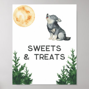 Wolf Baby Shower Süßigkeiten und Leckereien Poster