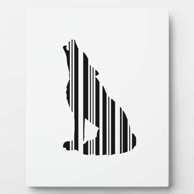 WOLF BAR CODE Howl Barcode Muster Design Fotoplatte (Vorderseite)