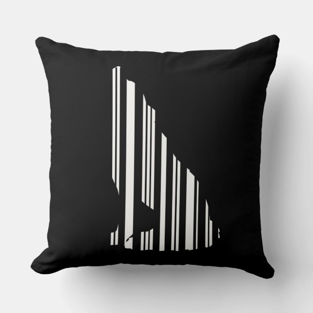 WOLF BAR CODE Howl Barcode Muster Design Kissen (Vorderseite)
