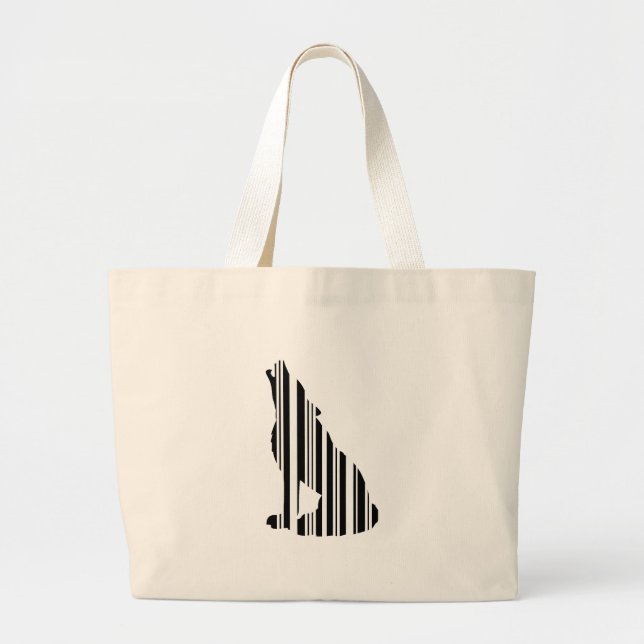 WOLF BAR CODE Howl Barcode-Musterdesign Jumbo Stoffbeutel (Vorne)