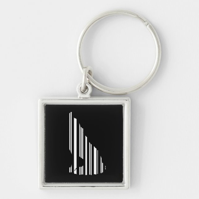 WOLF BAR CODE Howl Barcode-Musterdesign Schlüsselanhänger (Vorne)