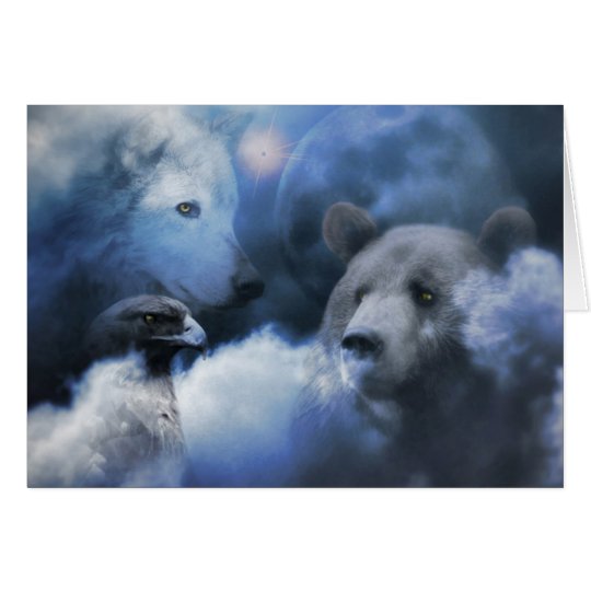 Wolf, Bär und Eagle-frohe Feiertage Karte