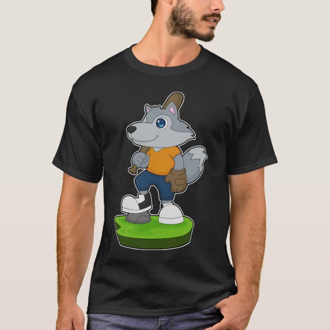 Wolf Baseball Baseball bat Sports T-Shirt (Vorderseite)