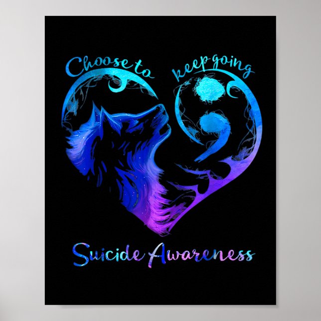 Wolf Behalte Selbstmordbewusstsein Poster (Vorne)