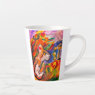 Wolf bei Nacht Milchtasse