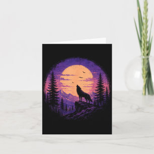 Wolf Berg Wald Mond Wildnis Natur Karte