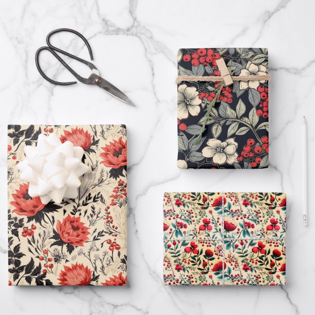 Wolf Berry Geschenkpapier Set (Vorderseite)