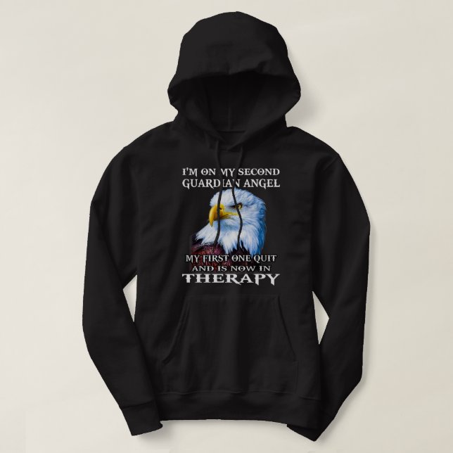 Wolf bin auf meinem zweiten Guardian Angel mein er Hoodie (Design vorne)