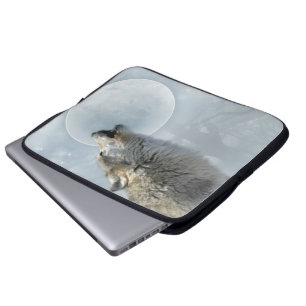 Wolf-blauer Mond-Elektronik-Tasche 15-17 " Laptopschutzhülle