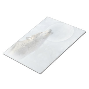 Wolf-blauer Mond-Notizblock 8.5X11 Notizblock