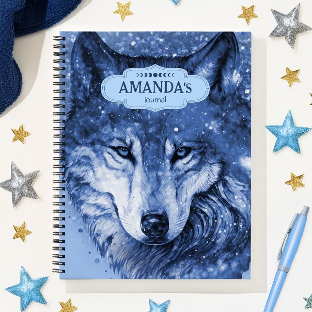 Wolf Blue Celestial Cosmic Stars Soziale Angst Notizbuch (Wolf Blue Celestial Cosmic Stars Social Anxiety Notebook)