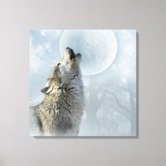 Wolf Blue Moon LEINWAND (Vorderseite)