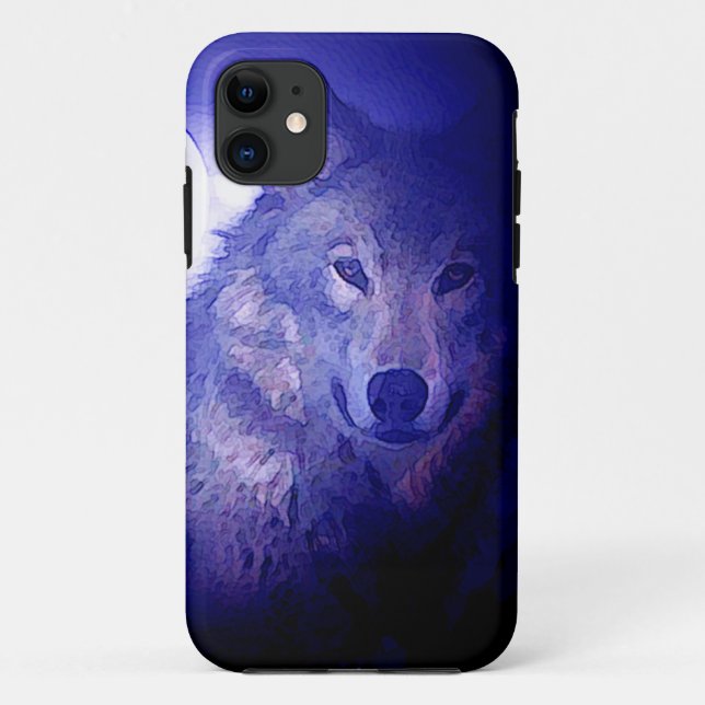 Wolf & Blue Night iPhone 5 Coque (Dos)