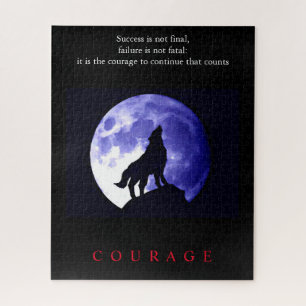 Wolf Blue Night Motivierend Courage