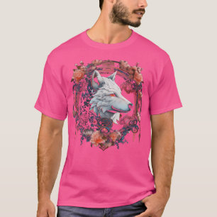 Wolf Blume Tierliebhaber Tierart Motif Wolf T-Shirt
