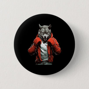 Wolf Boxer Boxen Mixed Martial Arts Kickboxen Button