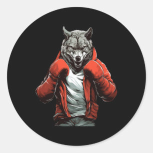 Wolf Boxer Boxen Mixed Martial Arts Kickboxen Runder Aufkleber